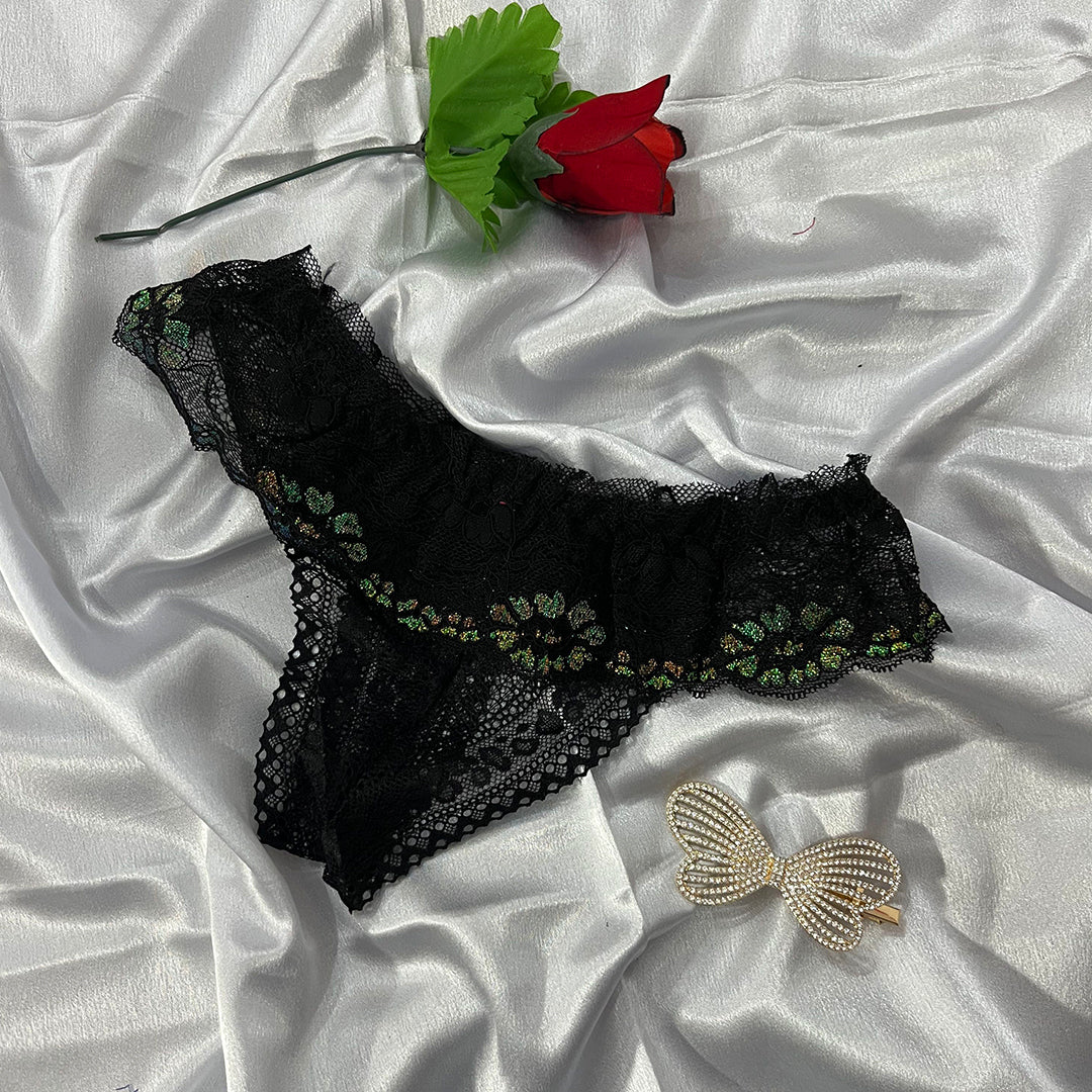 Floral Lace Mid-Rise Panty - Soft Lastic for soft girls | Very comfortable