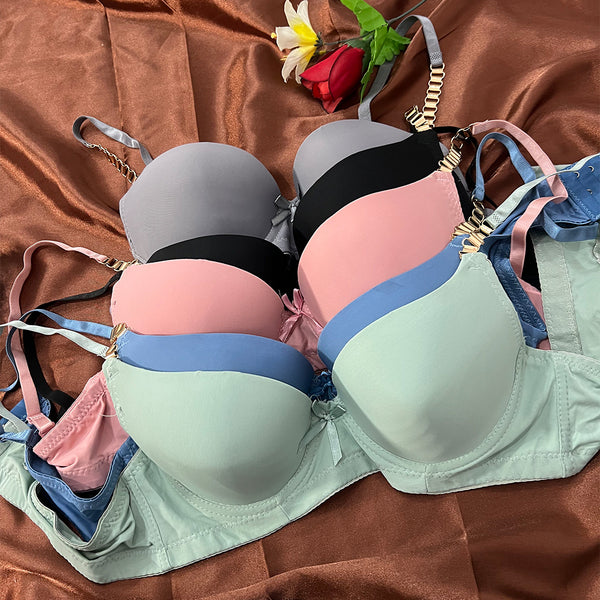 Women Bra Shiny Rhinestone Decor Underwear Cut-Out Lace Women's Lingerie B Cup