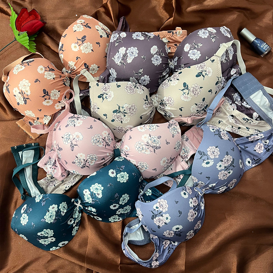 Support with Style – Printed Underwire T-Shirt Bra (Padded)