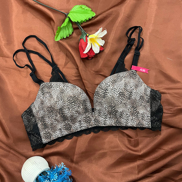 Wild Charm – Leopard Print Lace Bralette with Front Closure