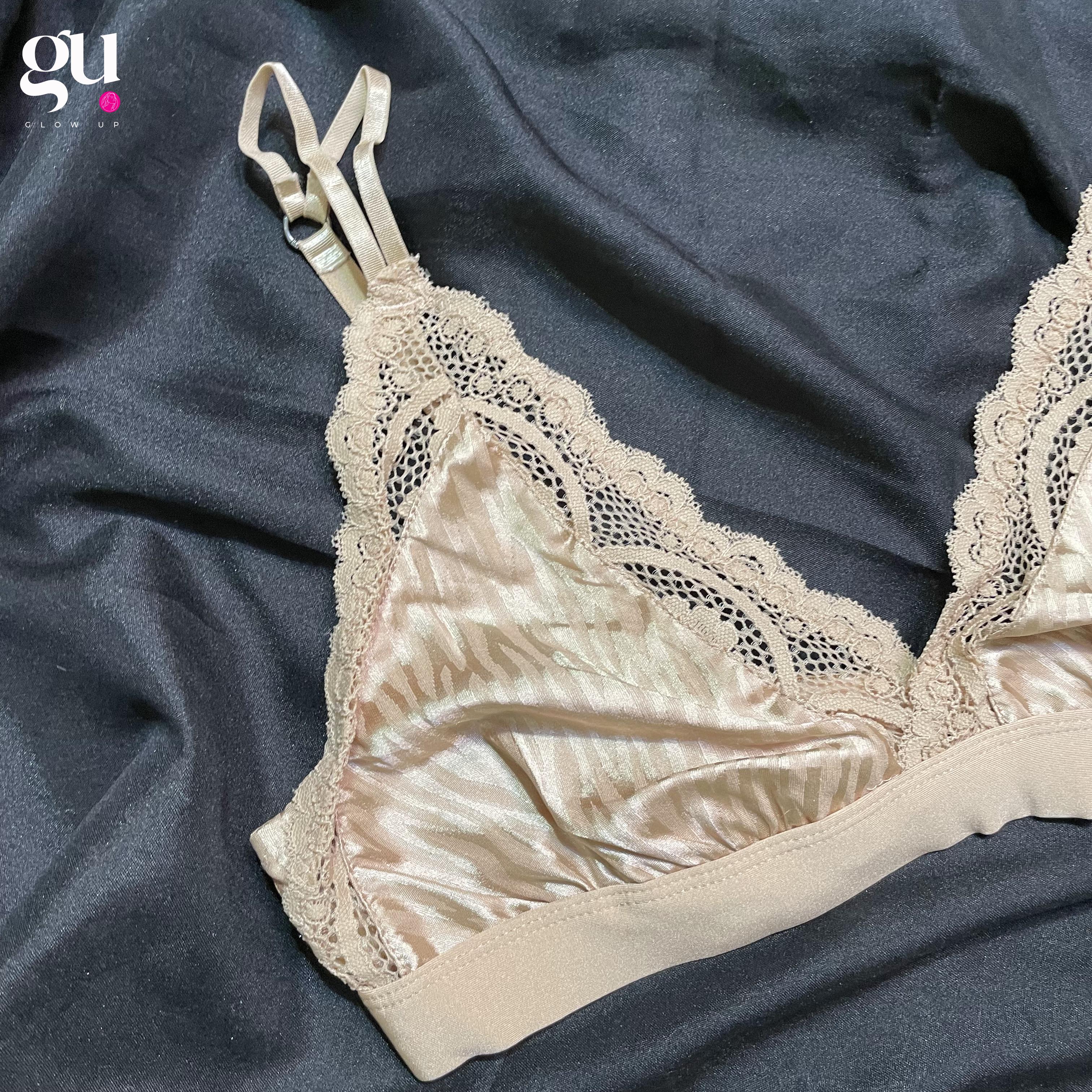 Silk and Sexy Bra Set for Plus Size Women Net on top to look floral