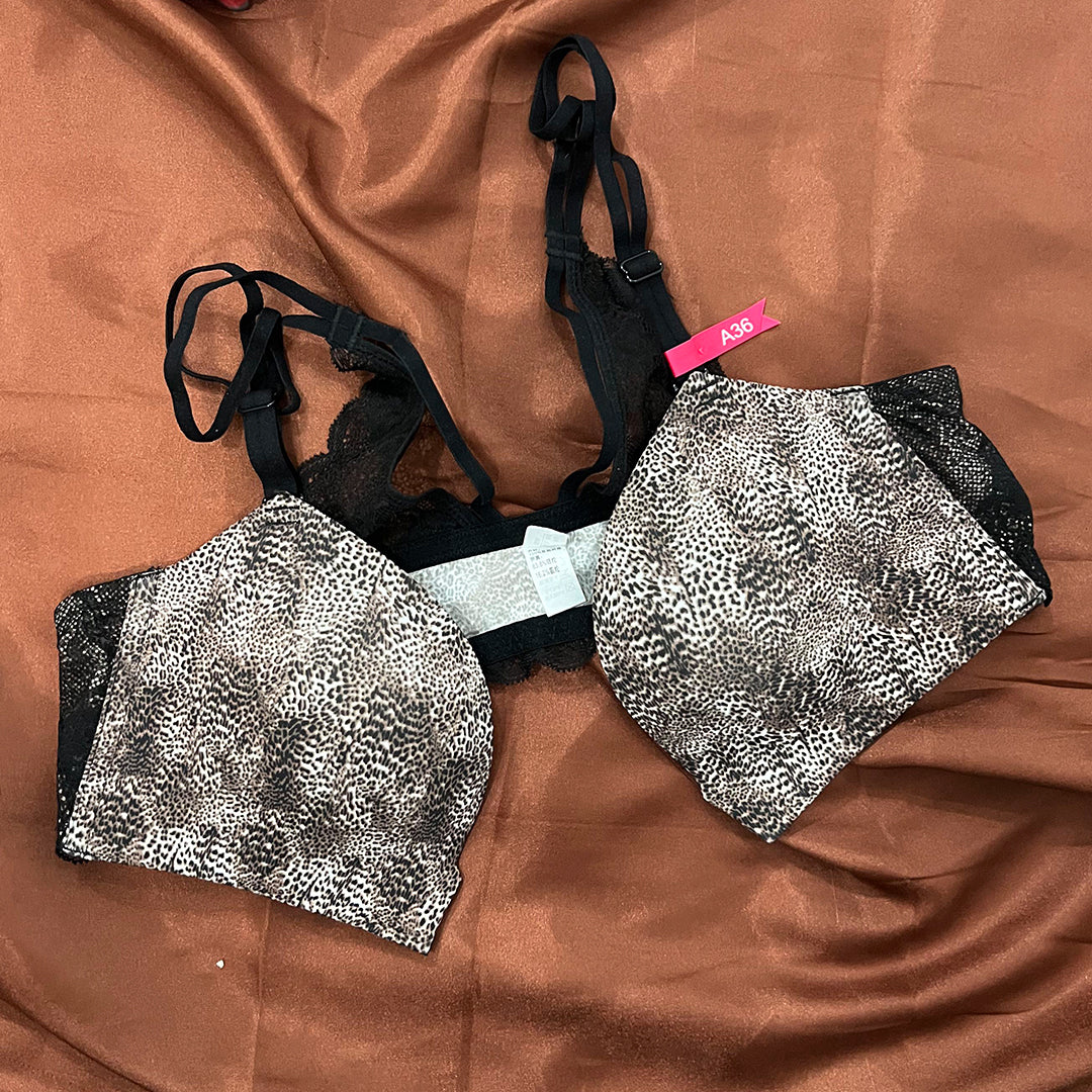 Wild Charm – Leopard Print Lace Bralette with Front Closure
