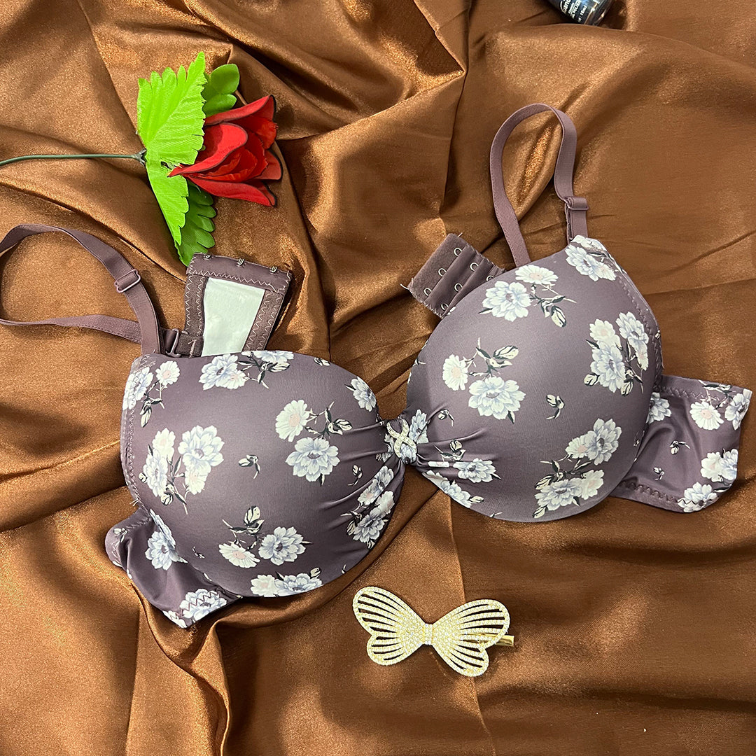 Support with Style – Printed Underwire T-Shirt Bra (Padded)