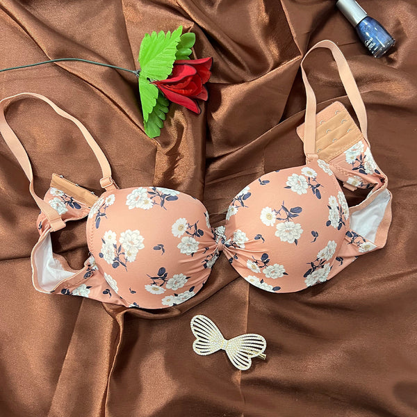 Support with Style – Printed Underwire T-Shirt Bra (Padded)