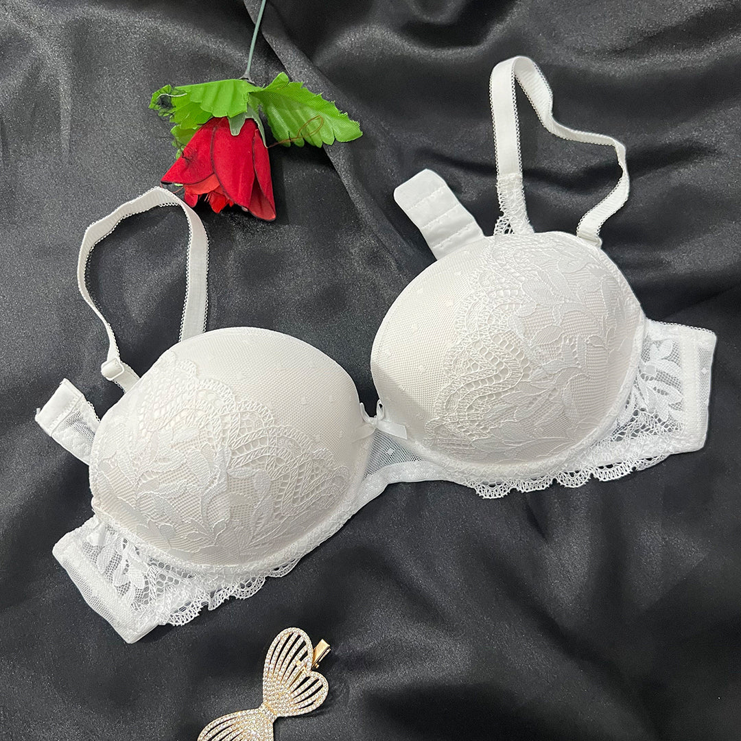Border Lace Wired Pushup Bra | C size for Women BR009