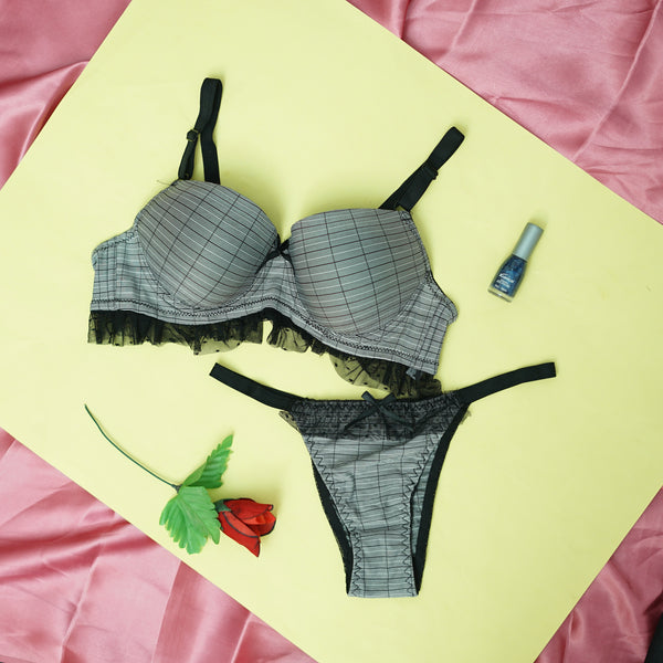 Malai Soft Padded wired Bra and Strapped Panty Set